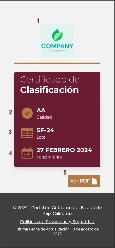 elementos de vista ver certificado