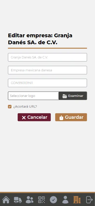Vista actualizar empresas general