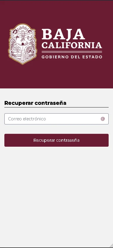 Vista para recuperar contraseña